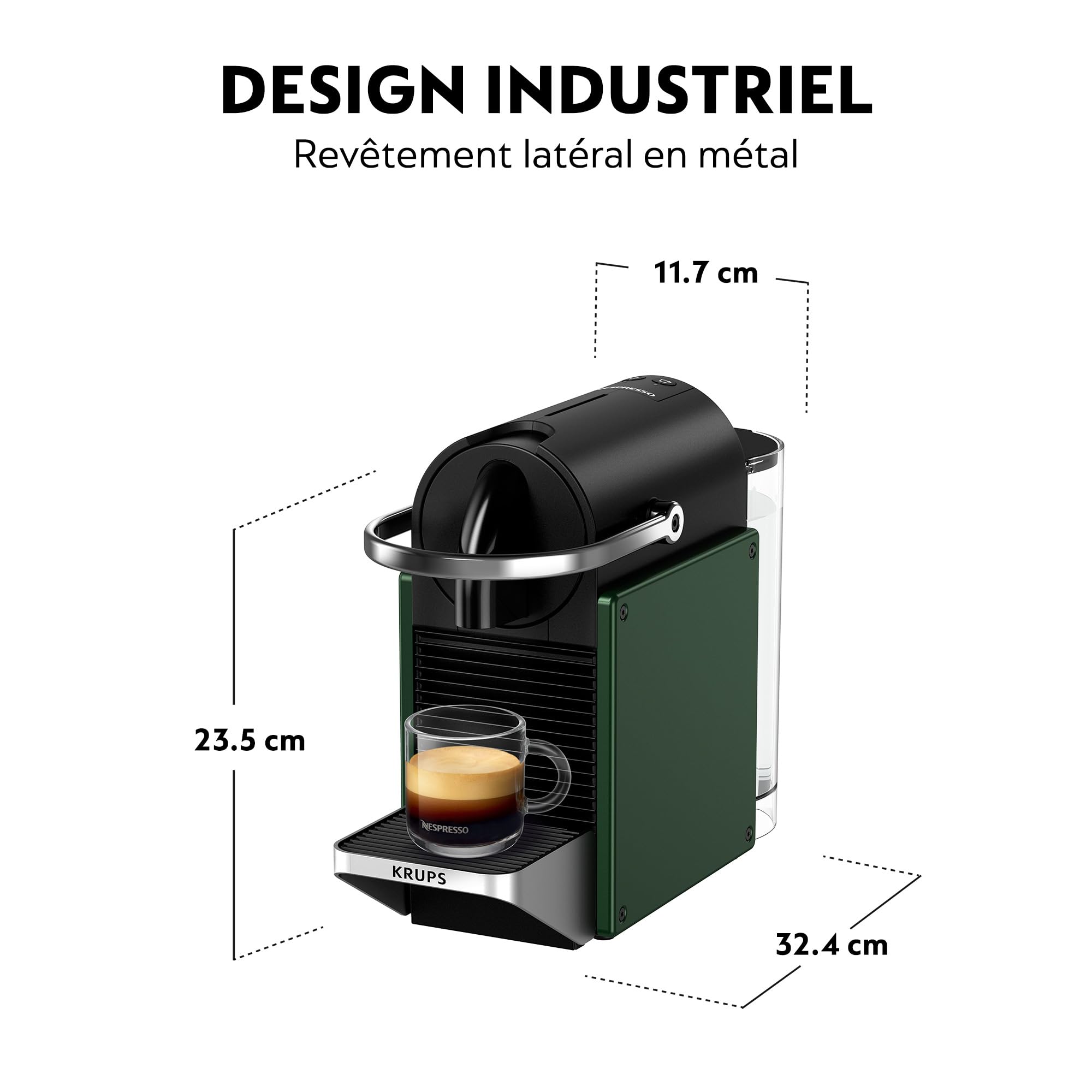 Clovex Pixie – Machine à Café à Capsules Compacte, Vert Foncé