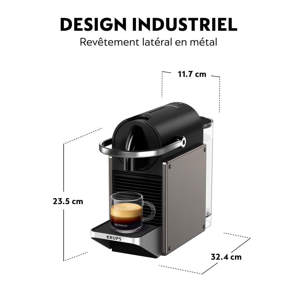 Clovex Pixie – Machine à Café à Capsules Compacte, Titane