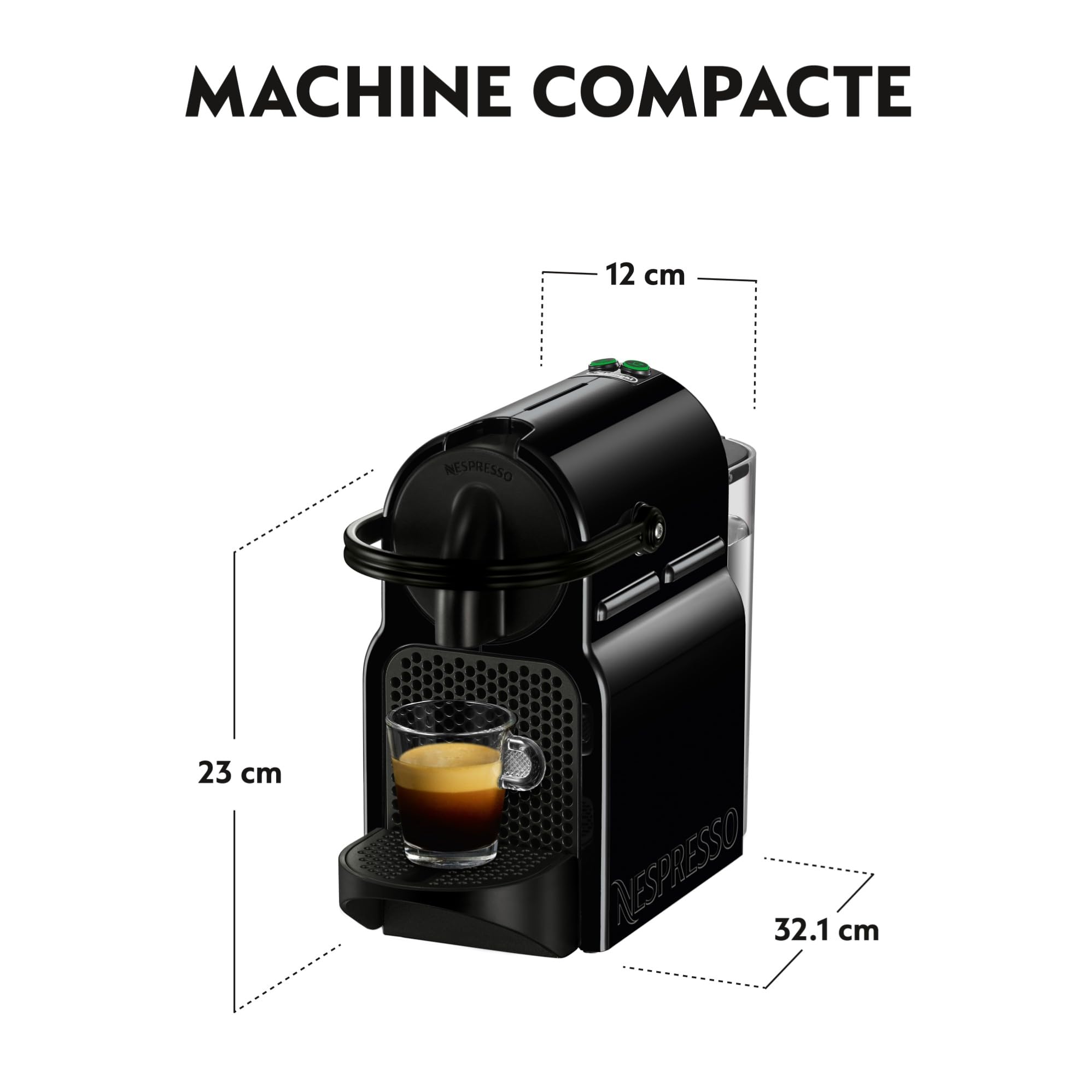 Clovex Inissia – Machine à Café à Capsules Compacte, Noir