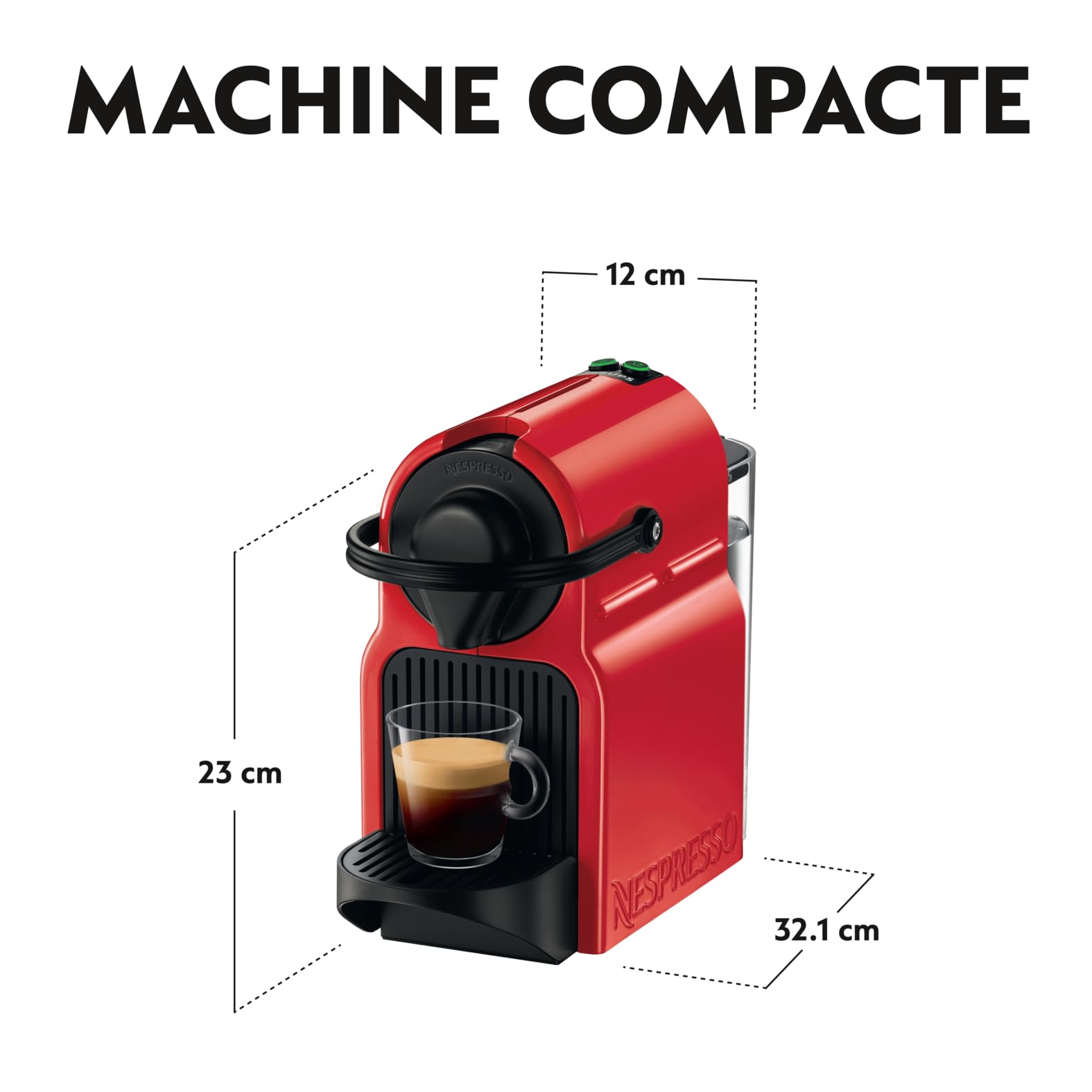 Clovex Inissia – Machine à Café Espresso Compacte, Rouge