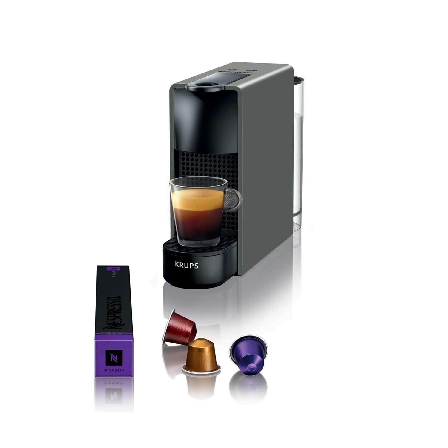 Clovex Essenza Mini – Machine à Café à Capsules Ultracompacte, Gris Intense