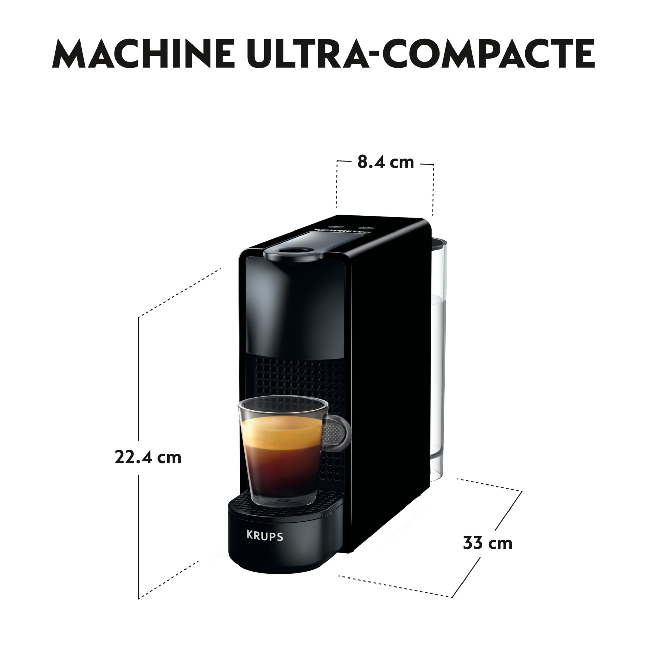 Clovex Essenza Mini – Machine à Café à Capsules Ultracompacte, Noir