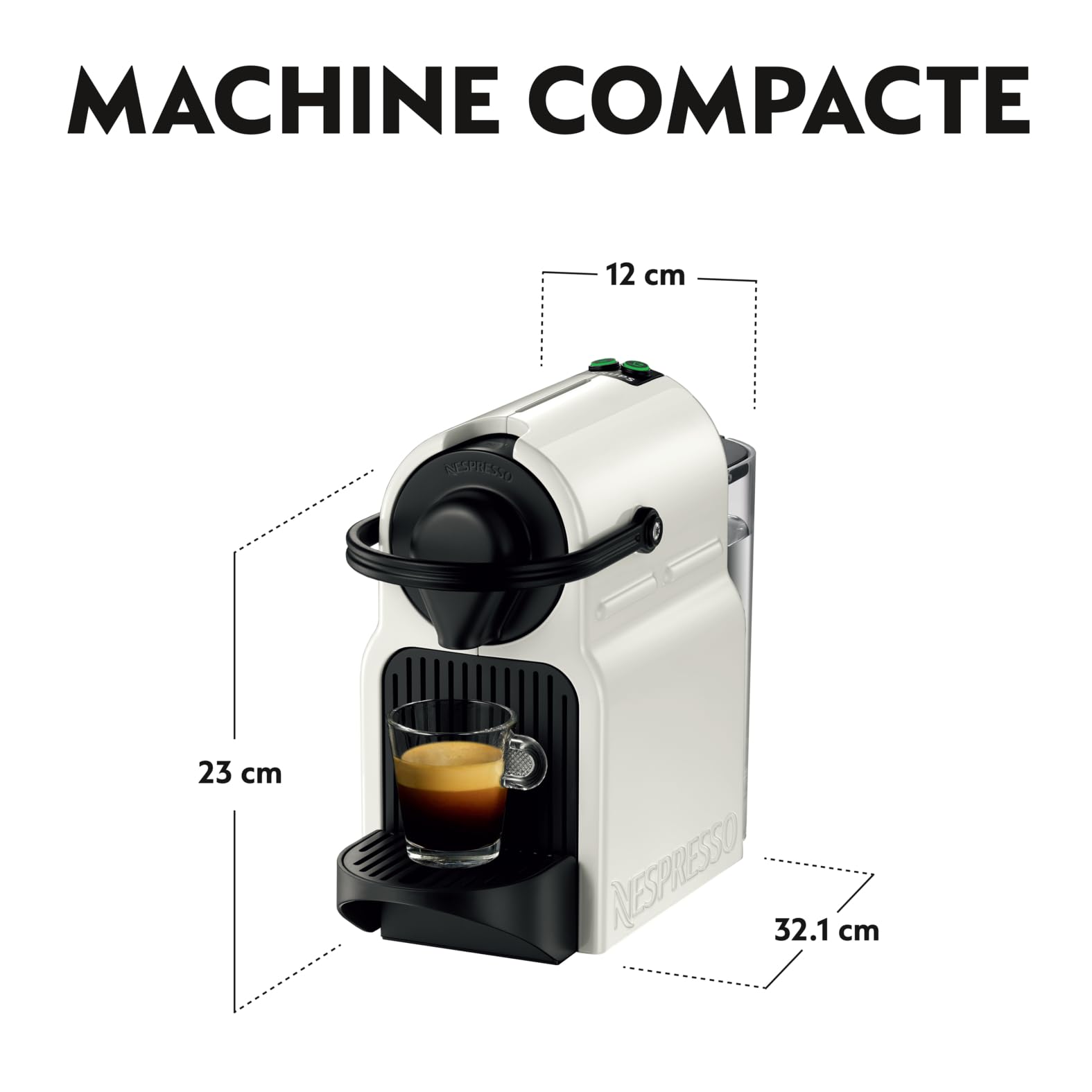 Clovex Inissia – Machine à Café Espresso Compacte, Blanc
